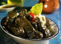 Stuffed Grape-Vine Leaves served as appetizer