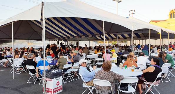 Guest table n food lines