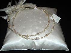 STEFANA Greek Stefana Gold Plated Orthodox Greek Wedding Crowns / Greek tiaras with swarovski