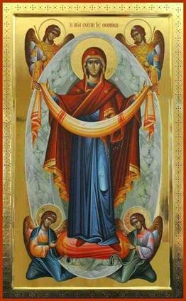 Image result for Byzantine image of Holy Protection Theotokos